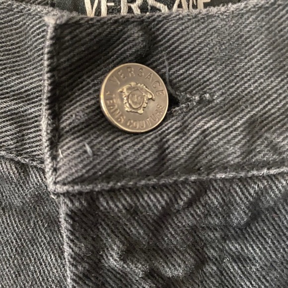 Vintage Versace Jeans Couture Black Denim Straight Leg Men Size 34 - Picture 3 of 9